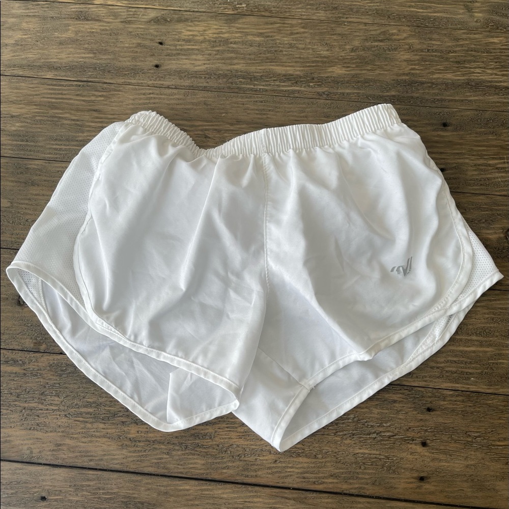 Varsity White Athletic Shorts, Size Youth Large